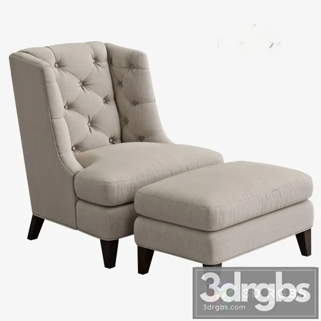 Baker Moderne Wing Chair 3D Model Free