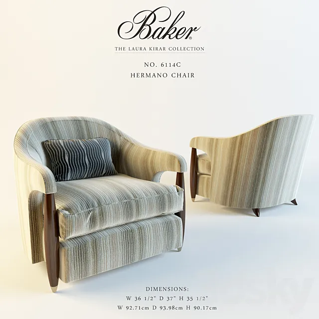 Baker  No. 6114C HERMANO CHAIR 3D Model