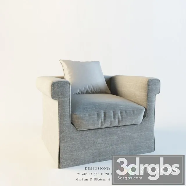 Baker No 6147C Horizonte Skirted Chair 3D Model Free