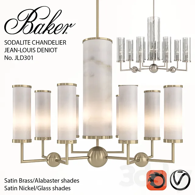 Baker No. JLD301 Sodalite Chandelier 3DModel