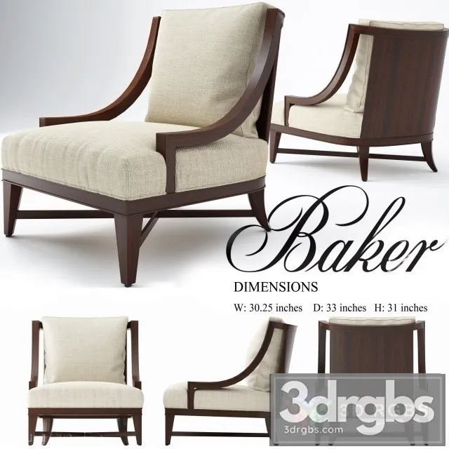 Baker Nob Hill Lounge Chair 3D Model Free