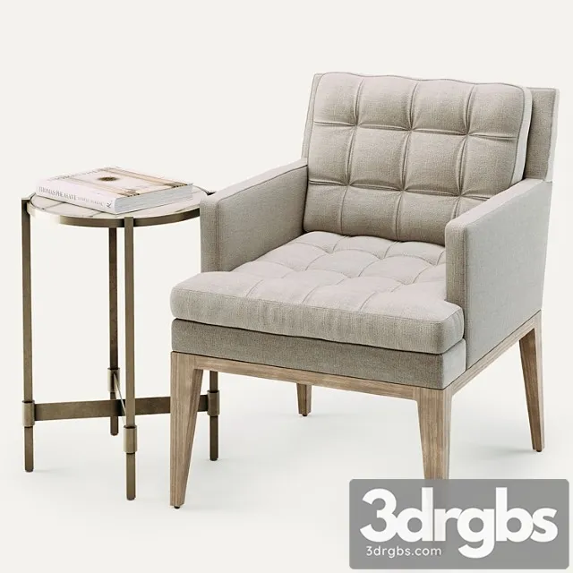 Baker ojai dining chair & on center occasional table 2 3D Model Free