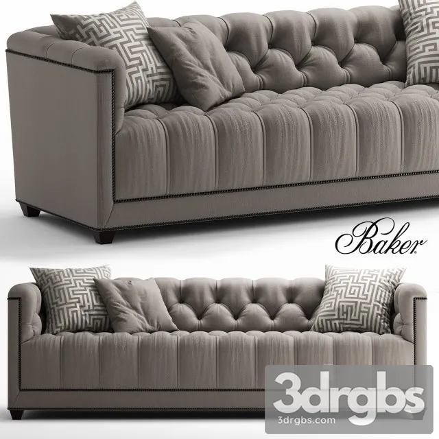 Baker Paris Love Seat Sofa 02 3D Model Free
