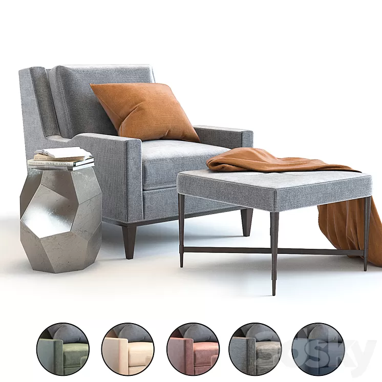 Baker Presido Lounge Chair 3D Model