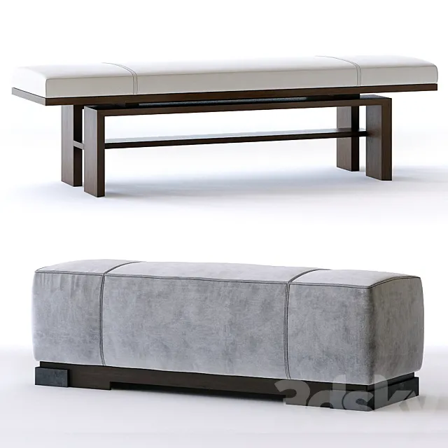 Baker Press bench and Star ottoman 3DModel
