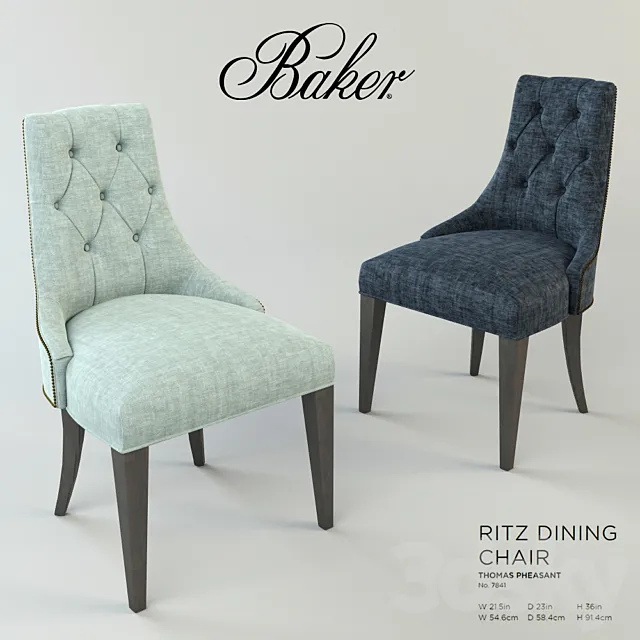 Baker Ritz Dinning Chair Armchair by Thomas Pheasant 3DModel