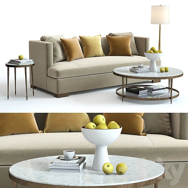 Baker Social Scene Sofa 3DModel