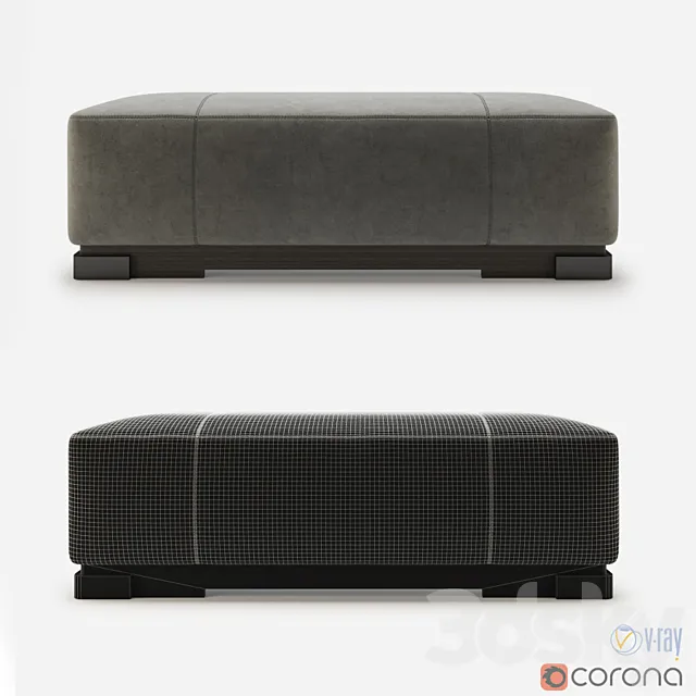 Baker Star Ottoman by Kara Mann 3DModel