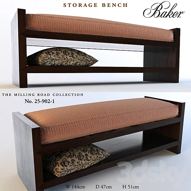 Baker Storage bench 3D Model