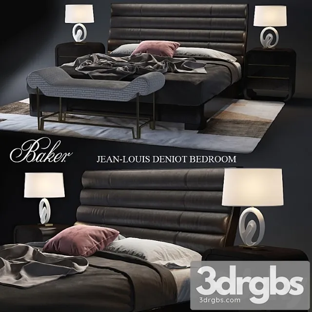 Baker Tashmarine Bed King V Ray Corona 3D Model Free