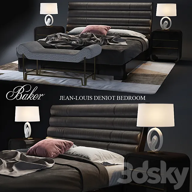 Baker TASHMARINE BED (King) V-ray & Corona 3DModel