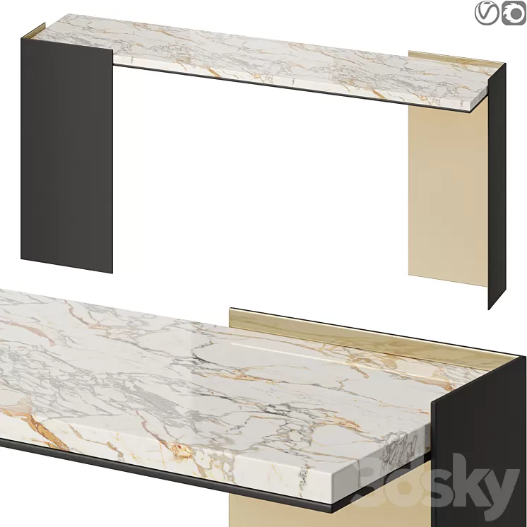 Baker Wrap Console Marble Top 3D Model