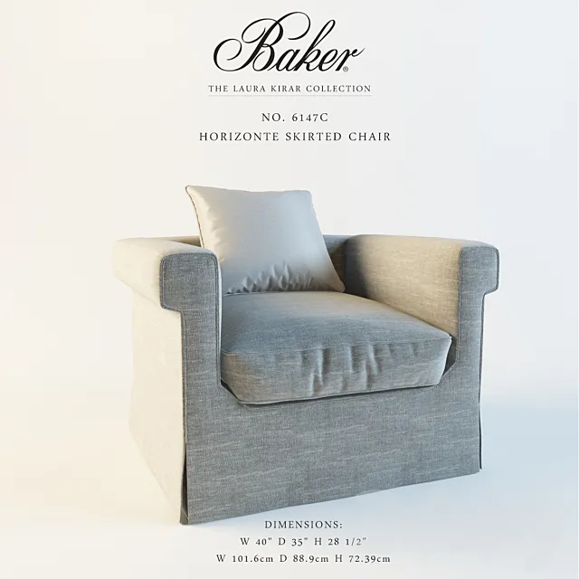 Baker_ No. 6147C_Horizonte Skirted Chair 3D Model