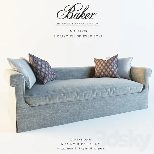 Baker_ No. 6147S_Horizonte Skirted Sofa Free Download