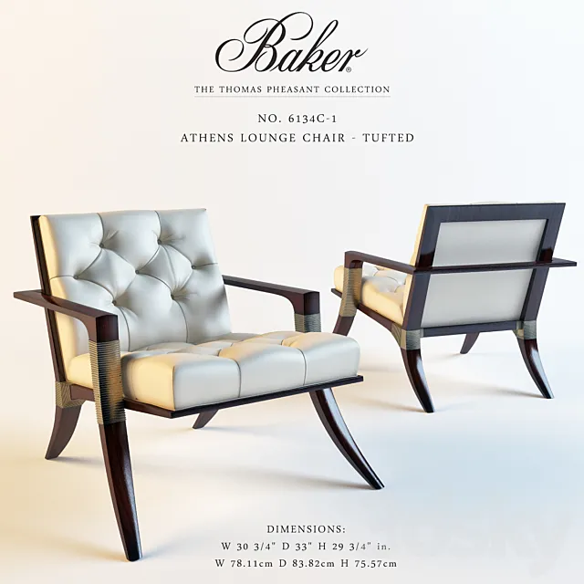 Baker_6134C-1_ ATHENS LOUNGE CHAIR - TUFTED 3DModel