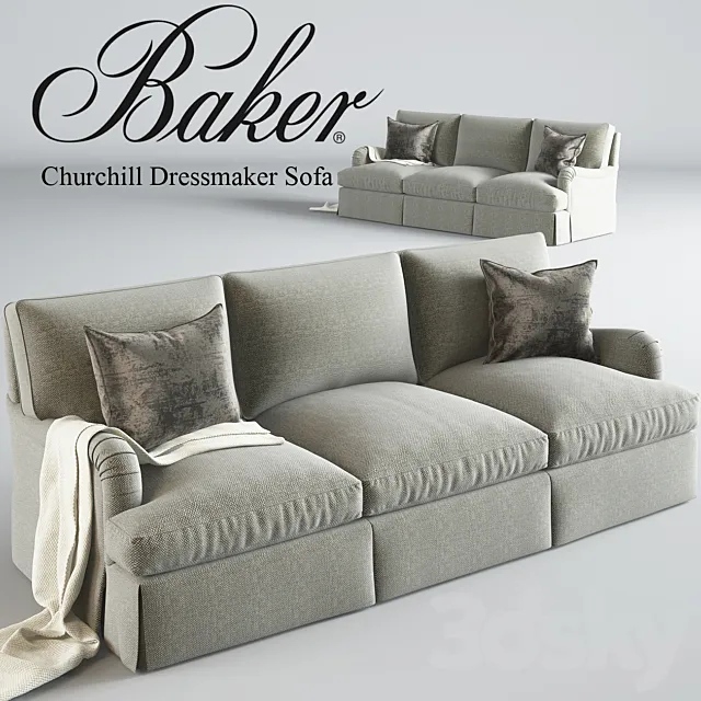 Baker_Churchill Dressmaker Sofa No. 6122S 3DModel