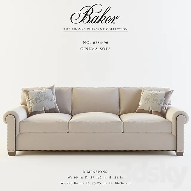 BAKER_CINEMA SOFA_No 6384-96 3D Model