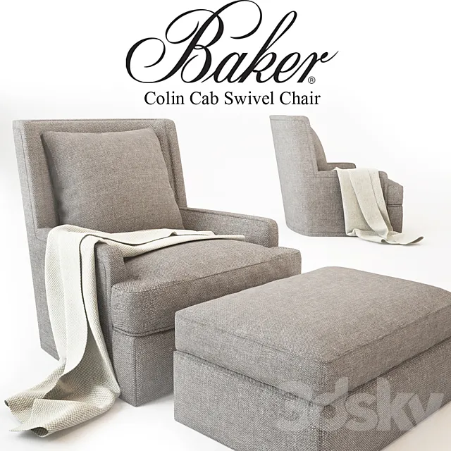 Baker_Colin Cab Swivel Chair_No. 6712C-SW 3D Model