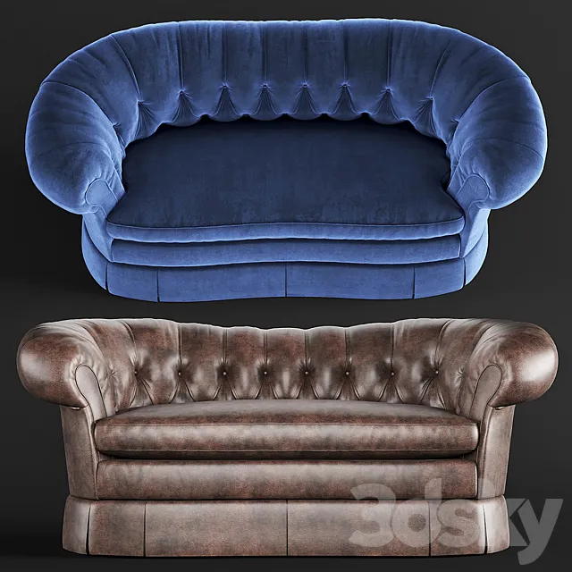 BAKER_Victorian Loveseat 3DModel