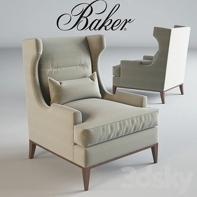 Baker_Westminster Wing Chair No. 6572C 3D Model