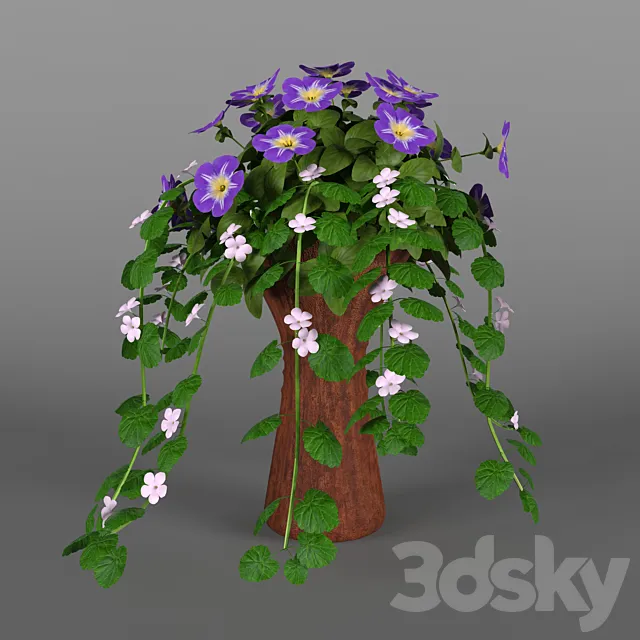 Bakop with petunia 3D Model