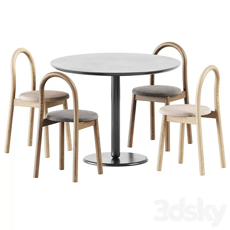 Balance Table by Calligaris and Bobby Upholstered Chair by DesignByThem