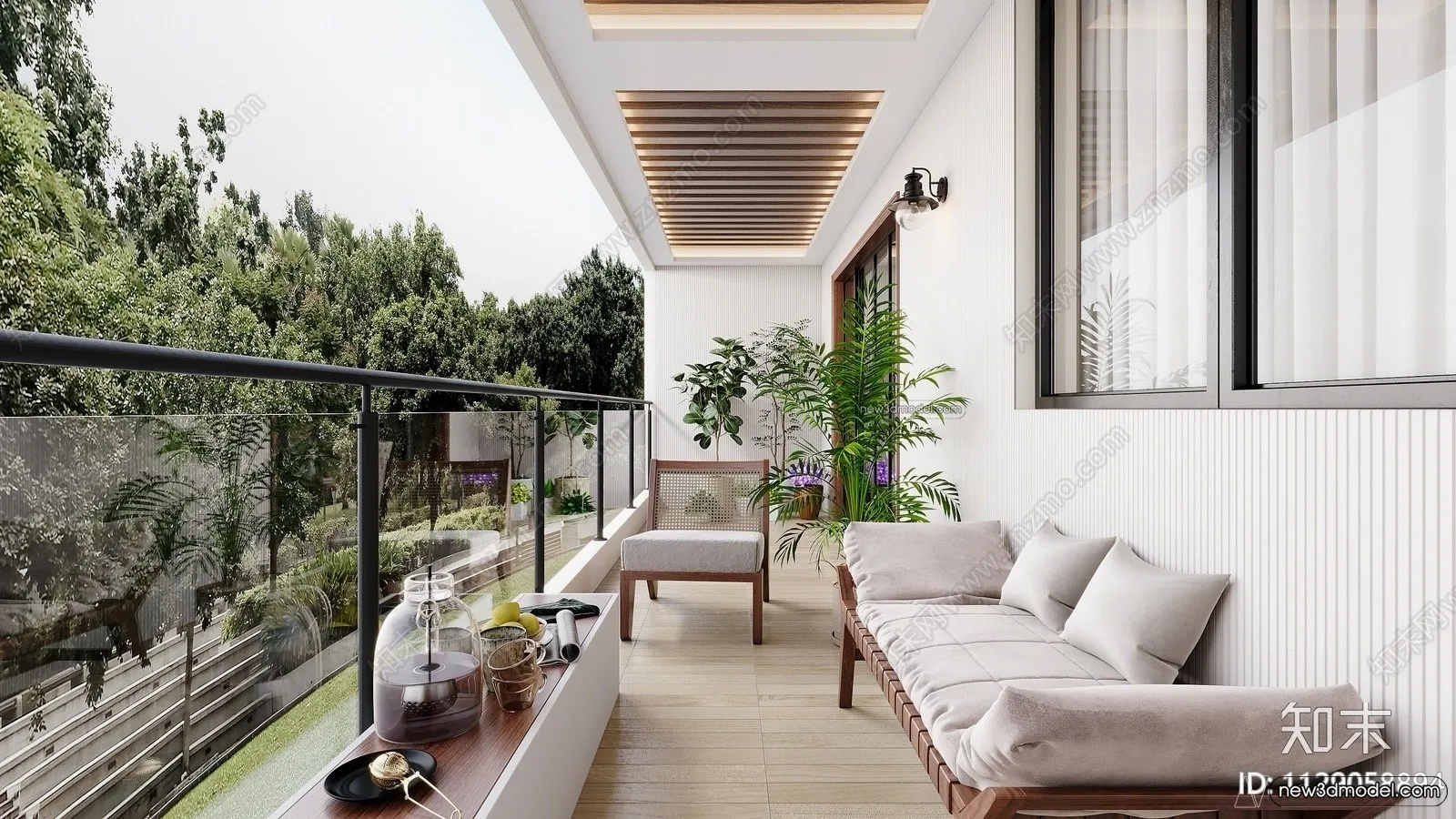 Balcony - 3D Interior Scene - 3D Models - 001