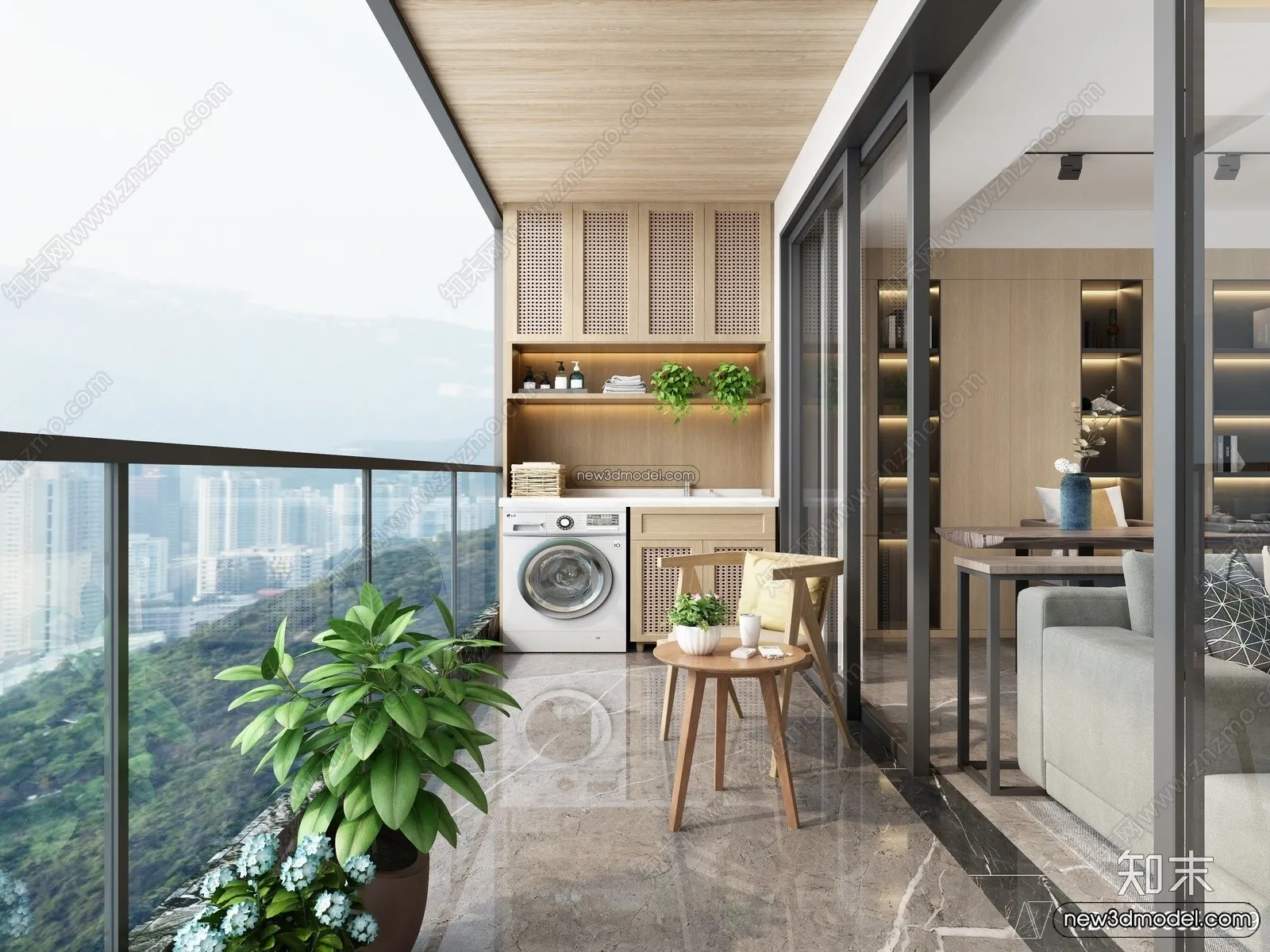 Balcony - 3D Interior Scene - 3D Models - 005