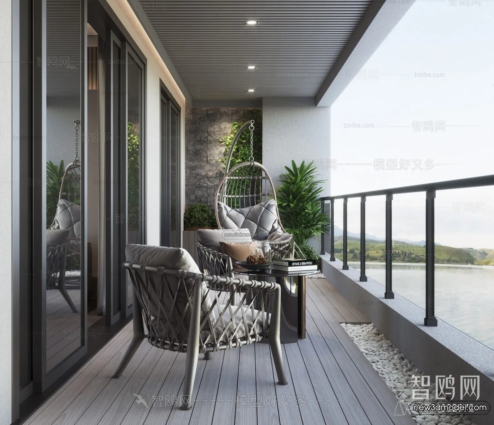Balcony - 3D Interior Scene - 3D Models - 012