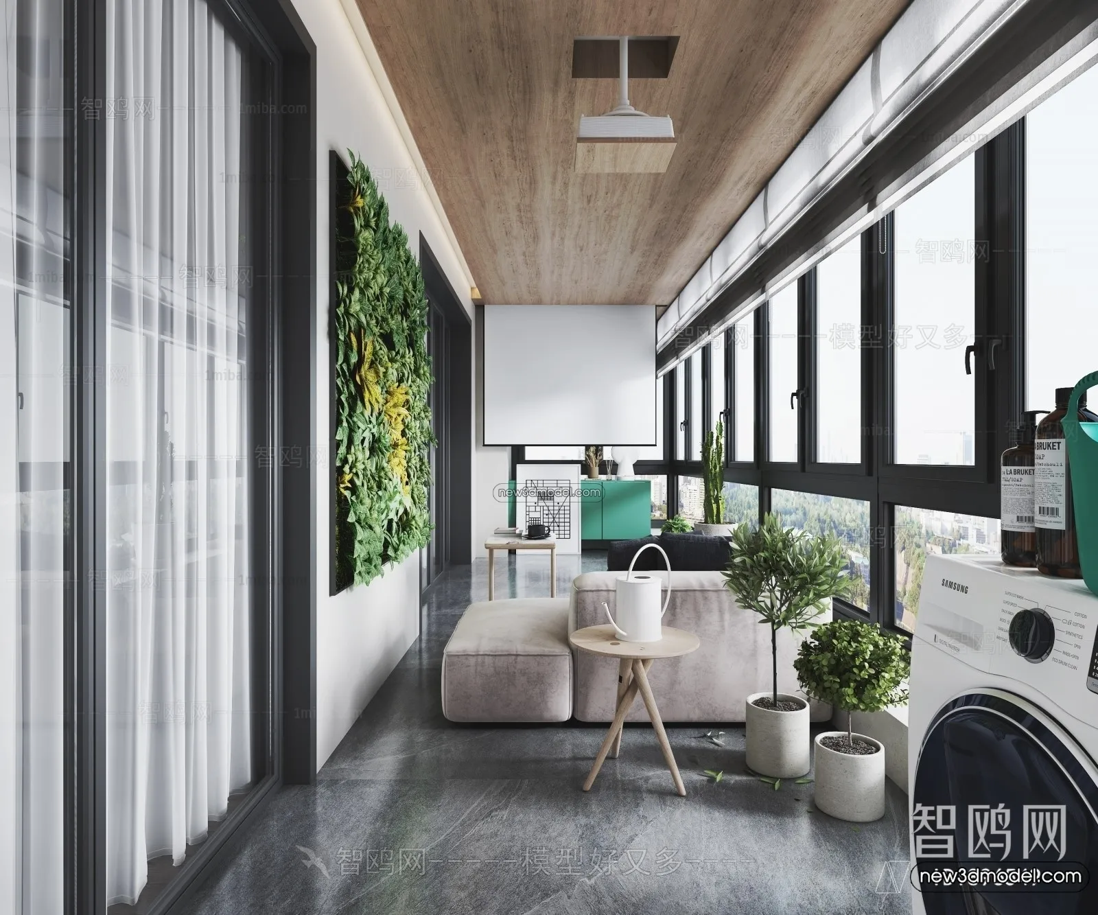 Balcony - 3D Interior Scene - 3D Models - 020