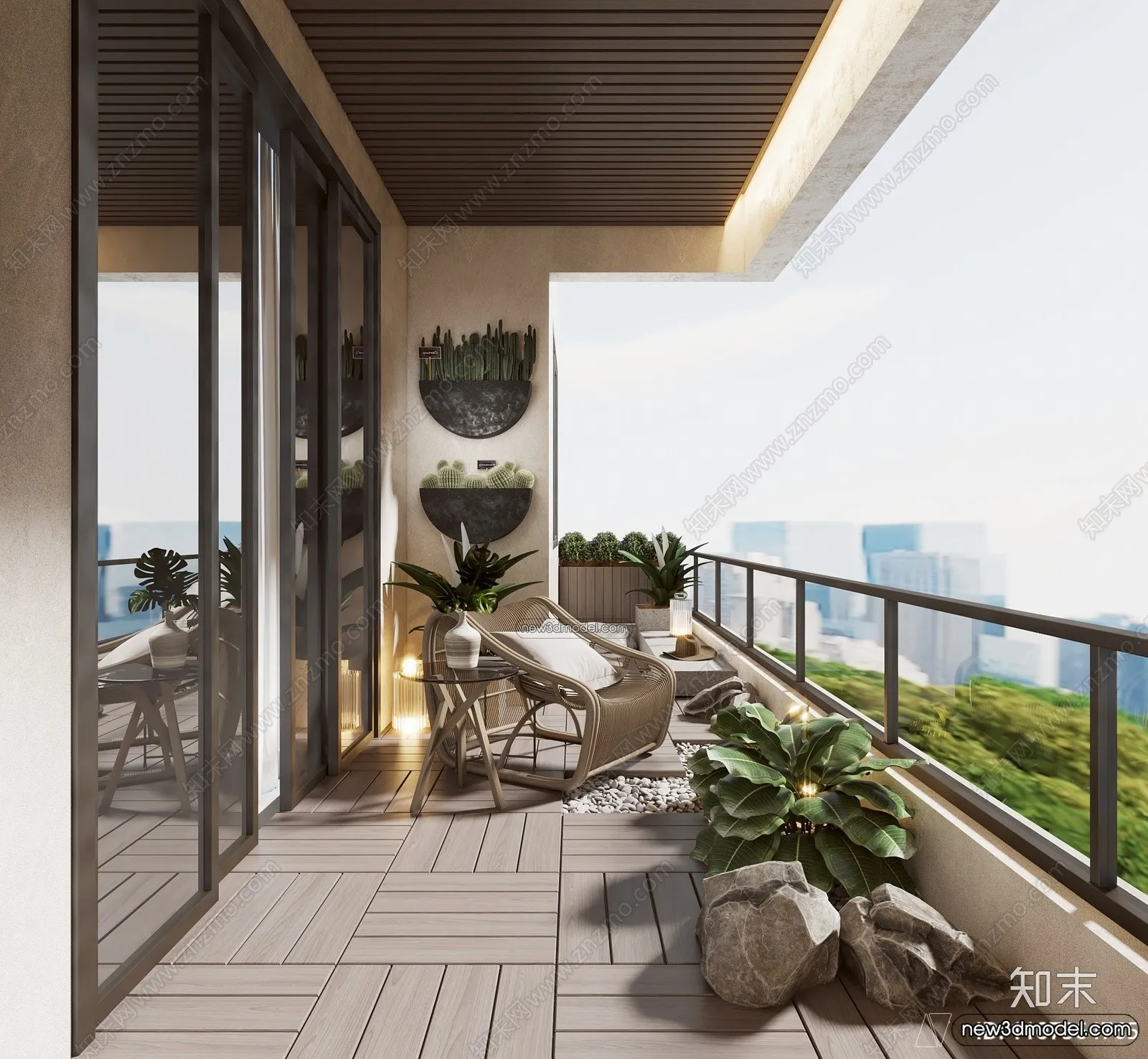 Balcony - 3D Interior Scene - 3D Models - 021
