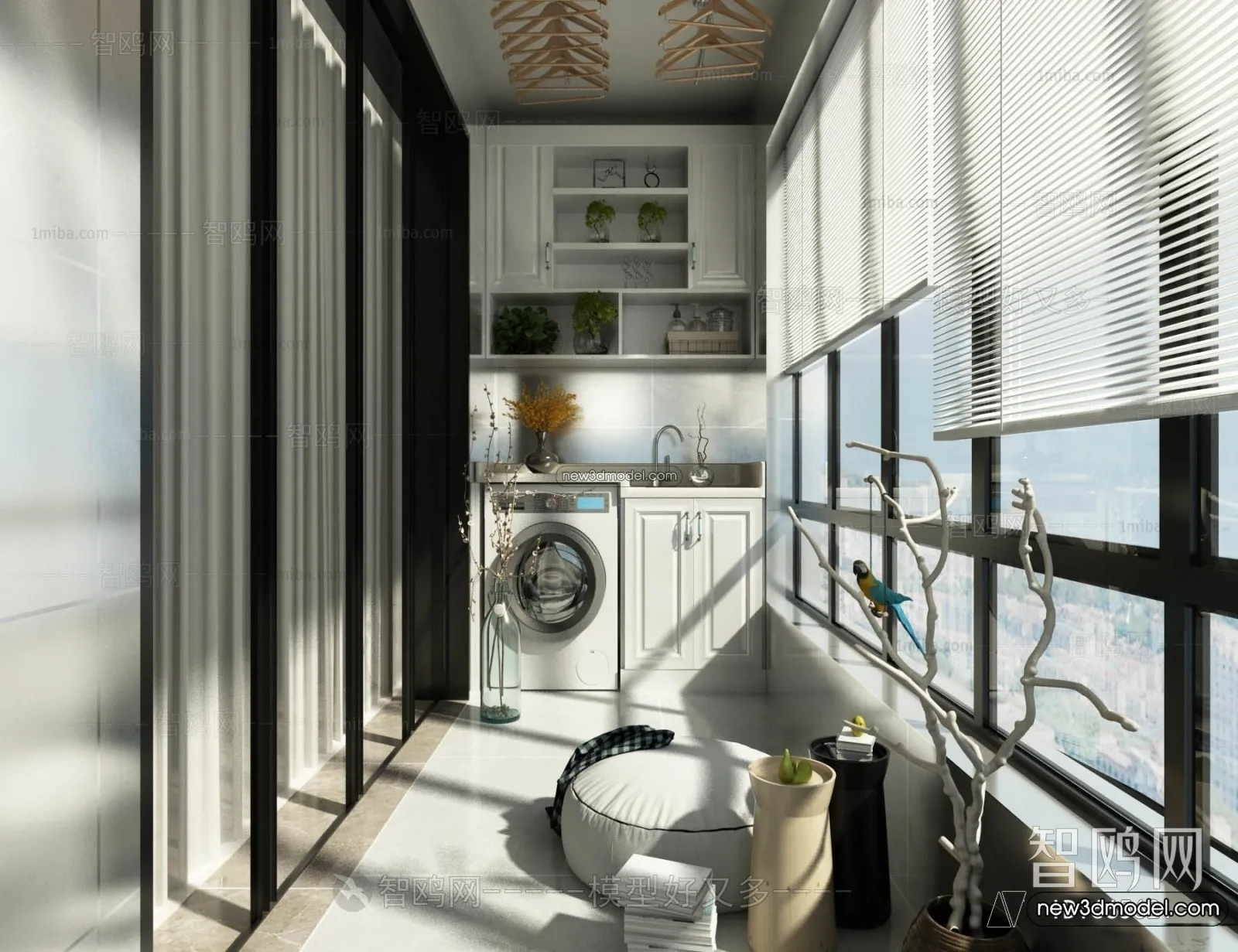 Balcony - 3D Interior Scene - 3D Models - 022