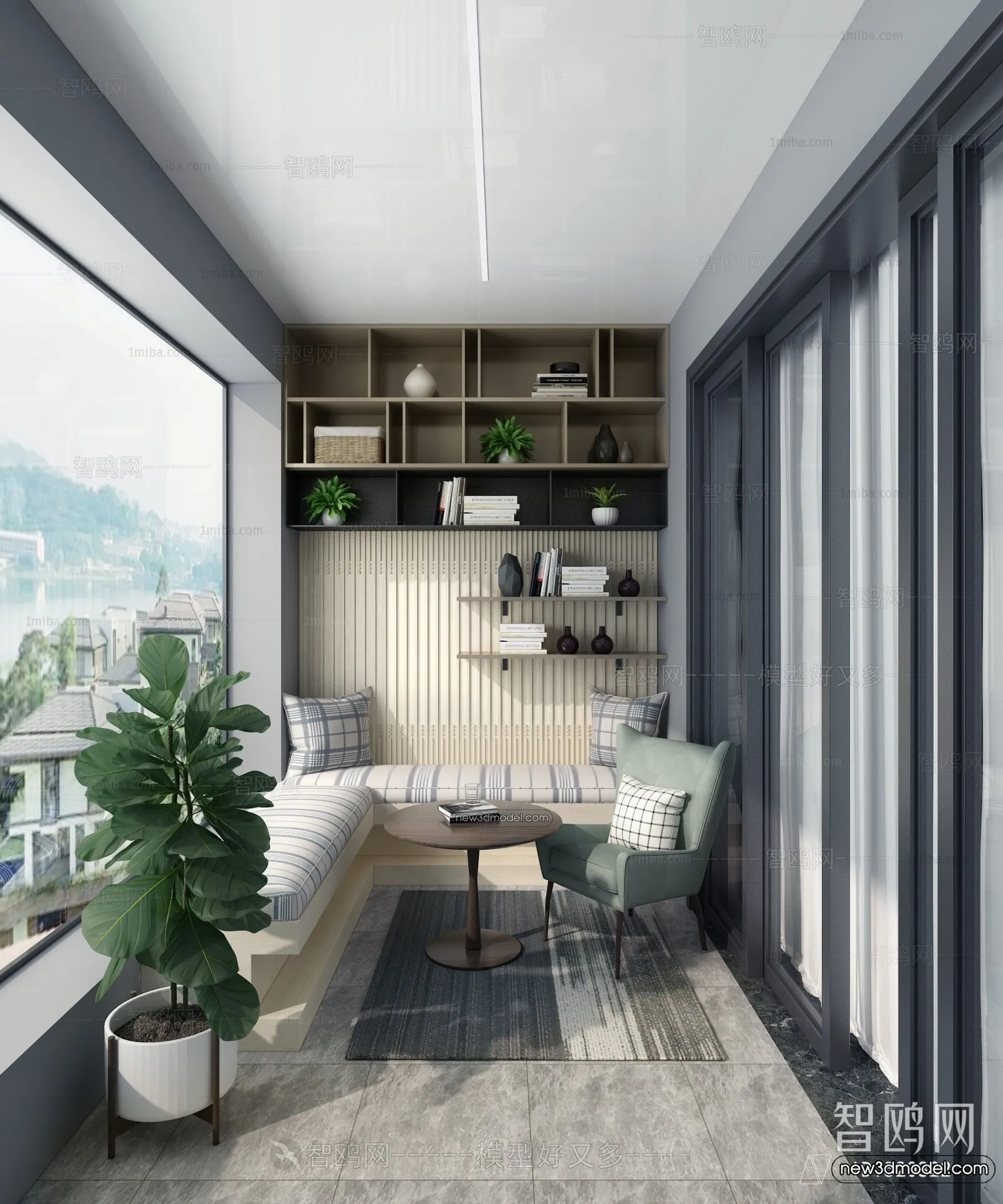 Balcony - 3D Interior Scene - 3D Models - 023