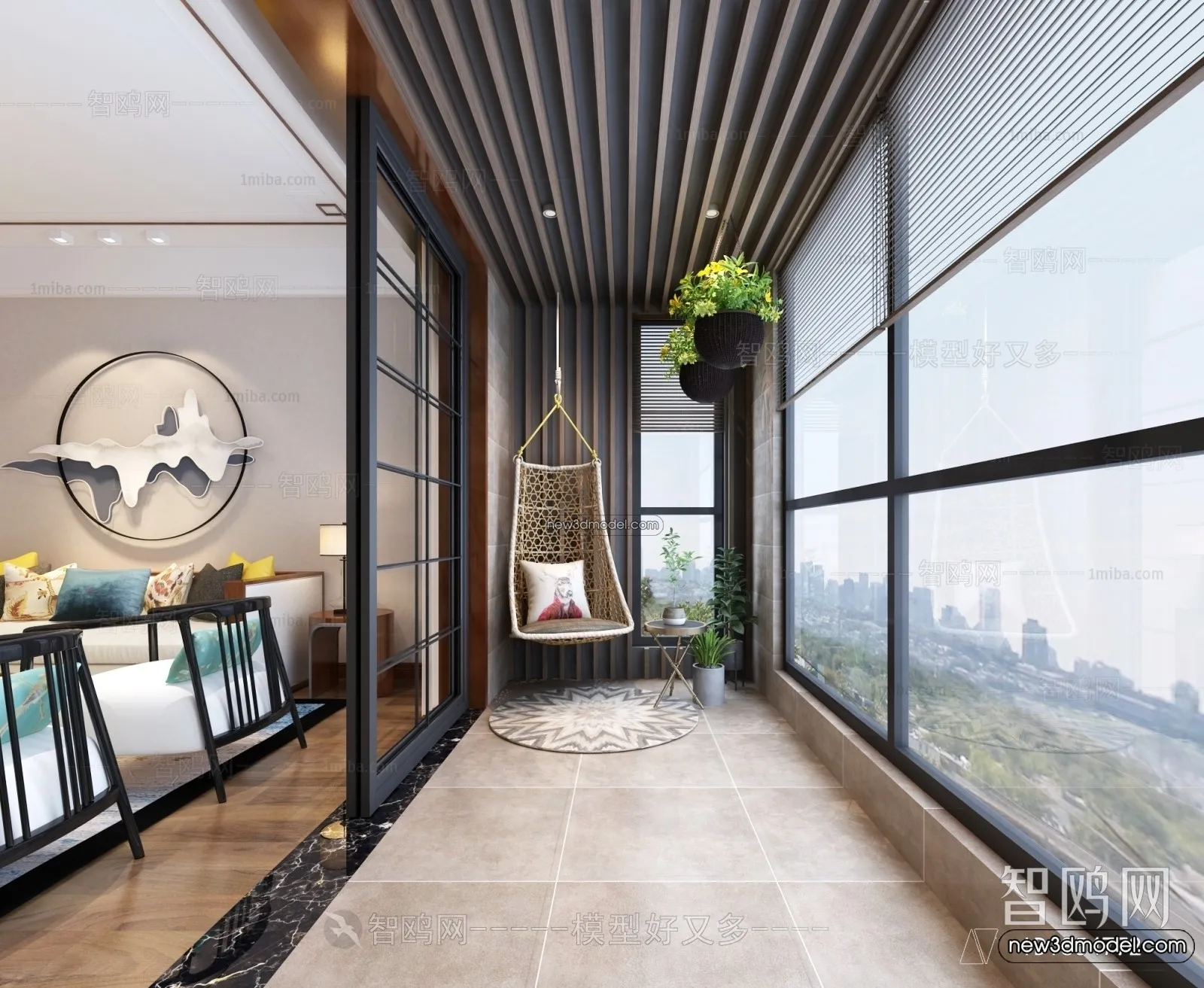 Balcony - 3D Interior Scene - 3D Models - 029