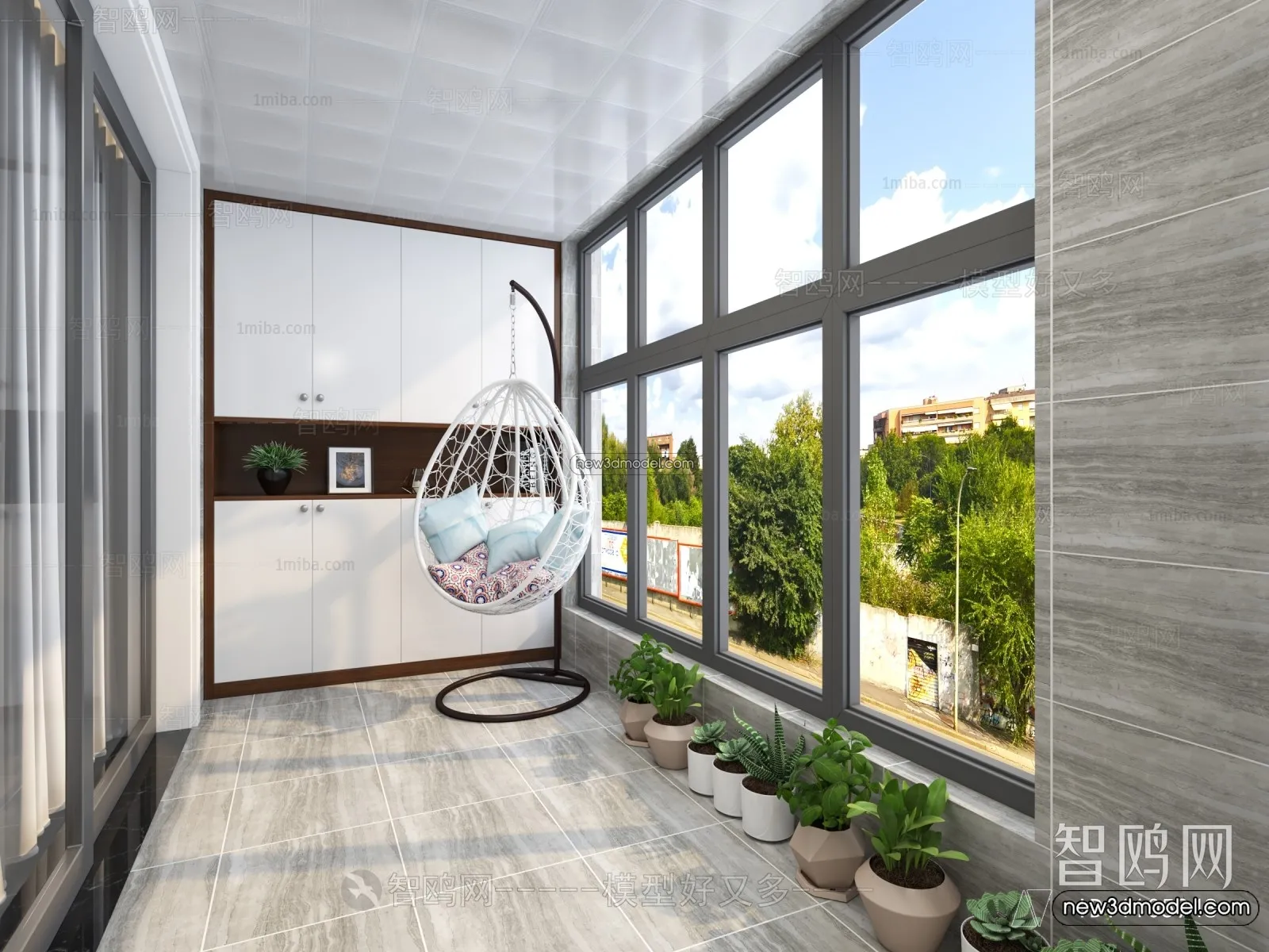Balcony - 3D Interior Scene - 3D Models - 030