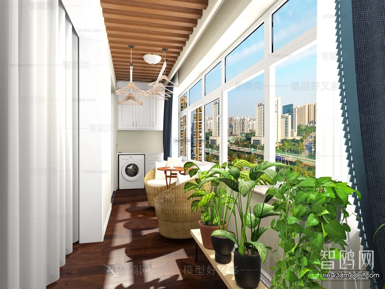 Balcony - 3D Interior Scene - 3D Models - 033