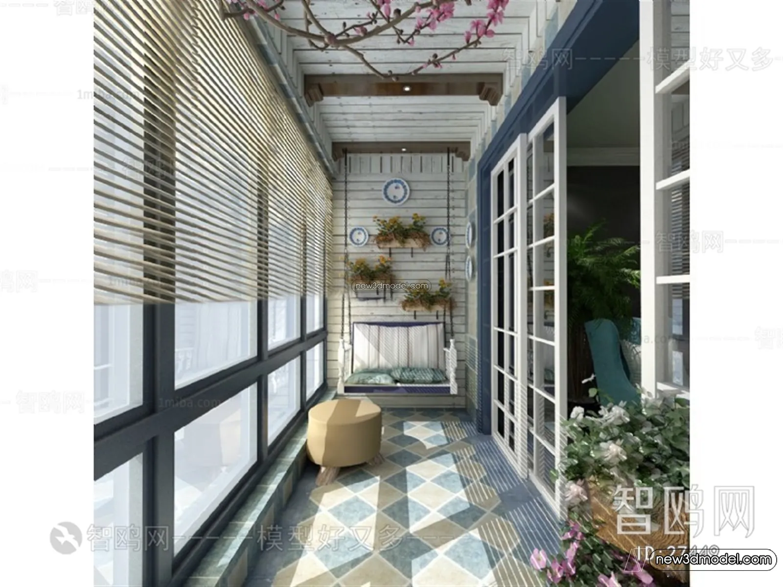 Balcony - 3D Interior Scene - 3D Models - 036