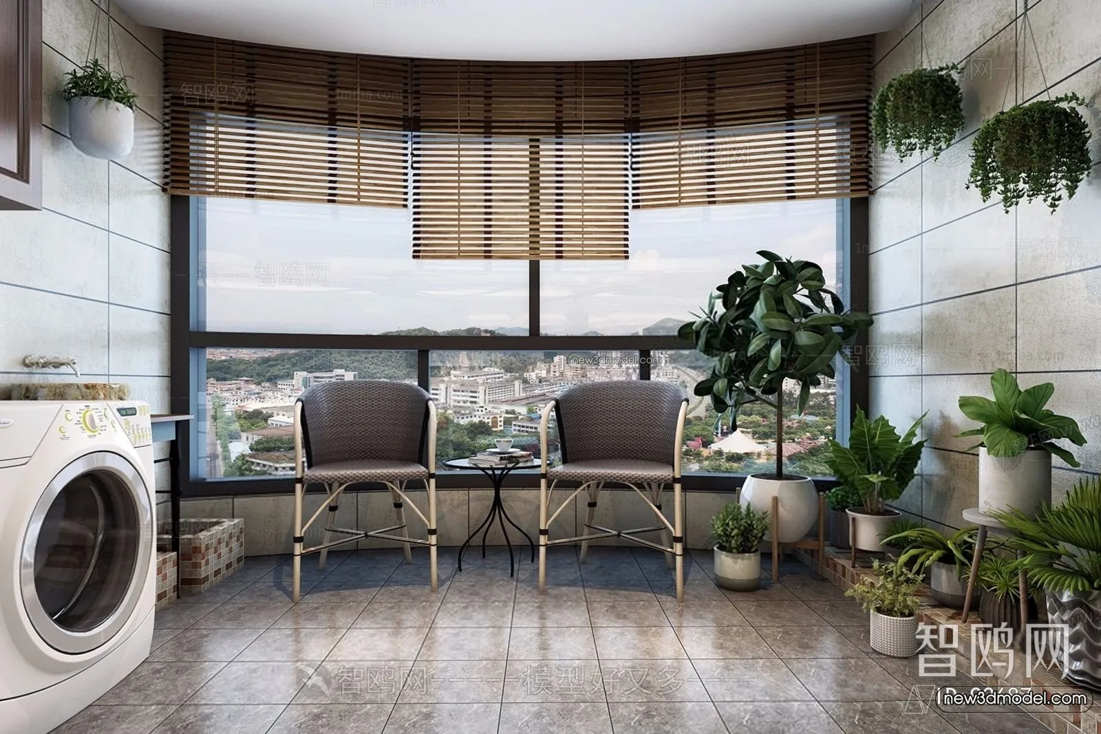 Balcony - 3D Interior Scene - 3D Models - 038