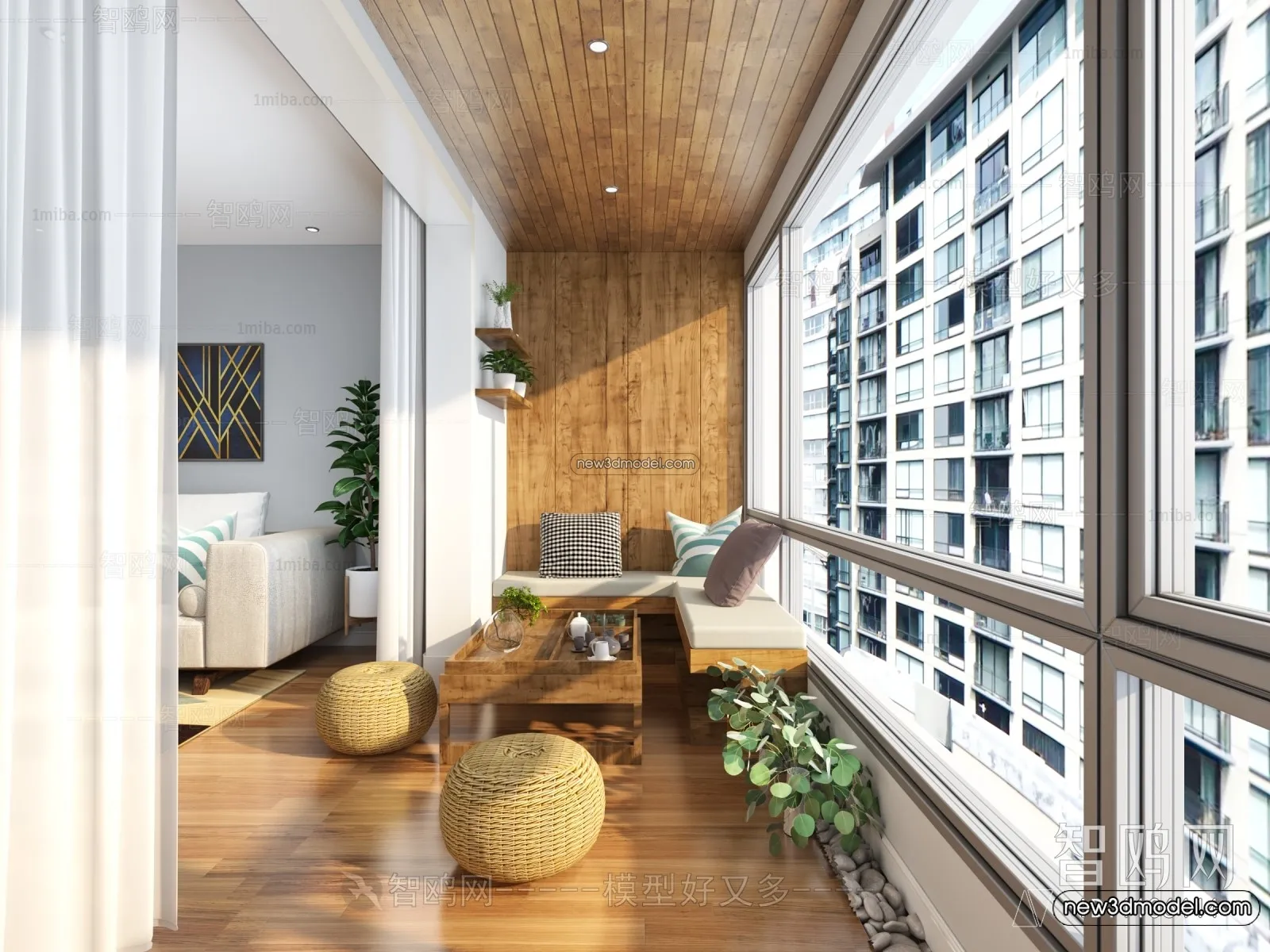 Balcony - 3D Interior Scene - 3D Models - 039