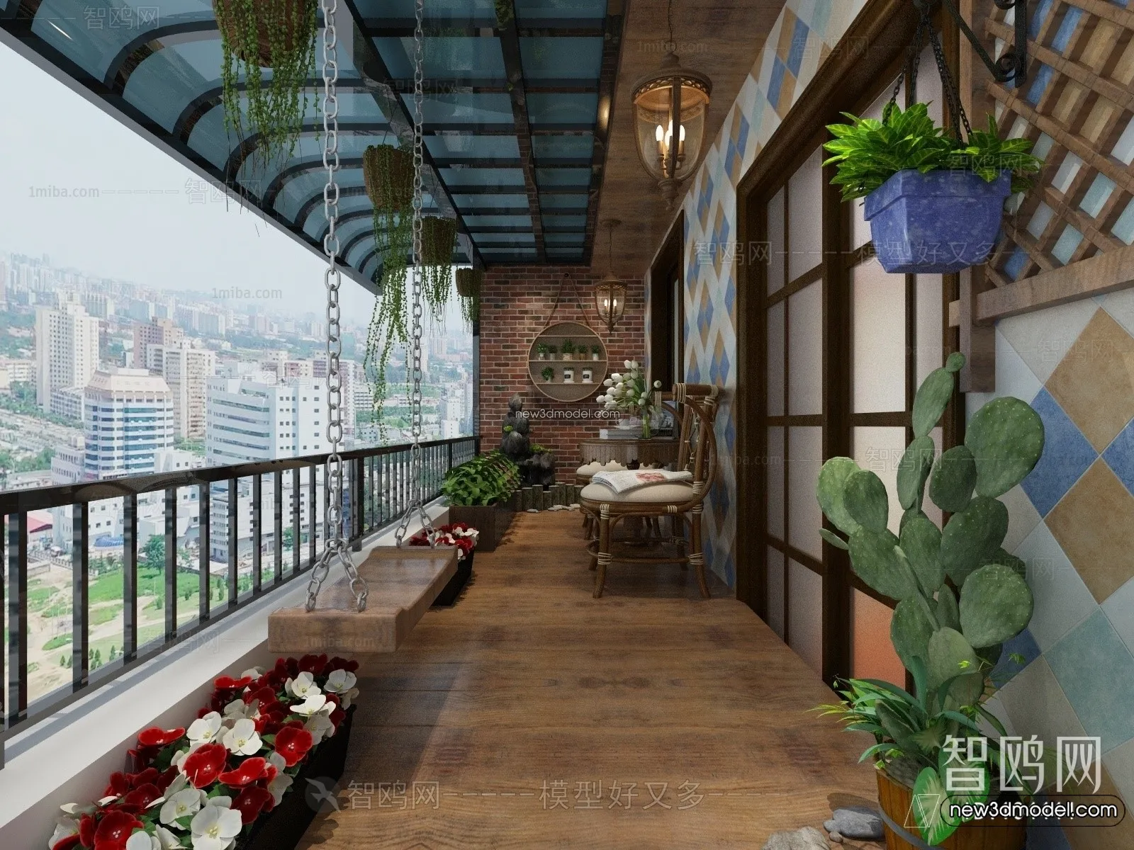 Balcony - 3D Interior Scene - 3D Models - 045