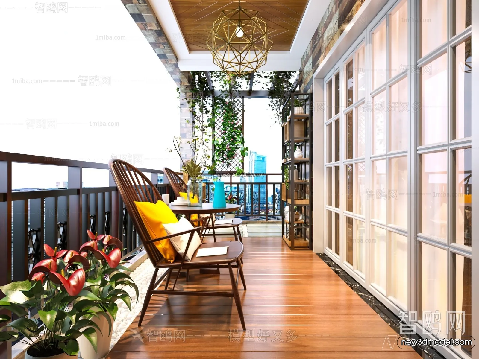 Balcony - 3D Interior Scene - 3D Models - 047