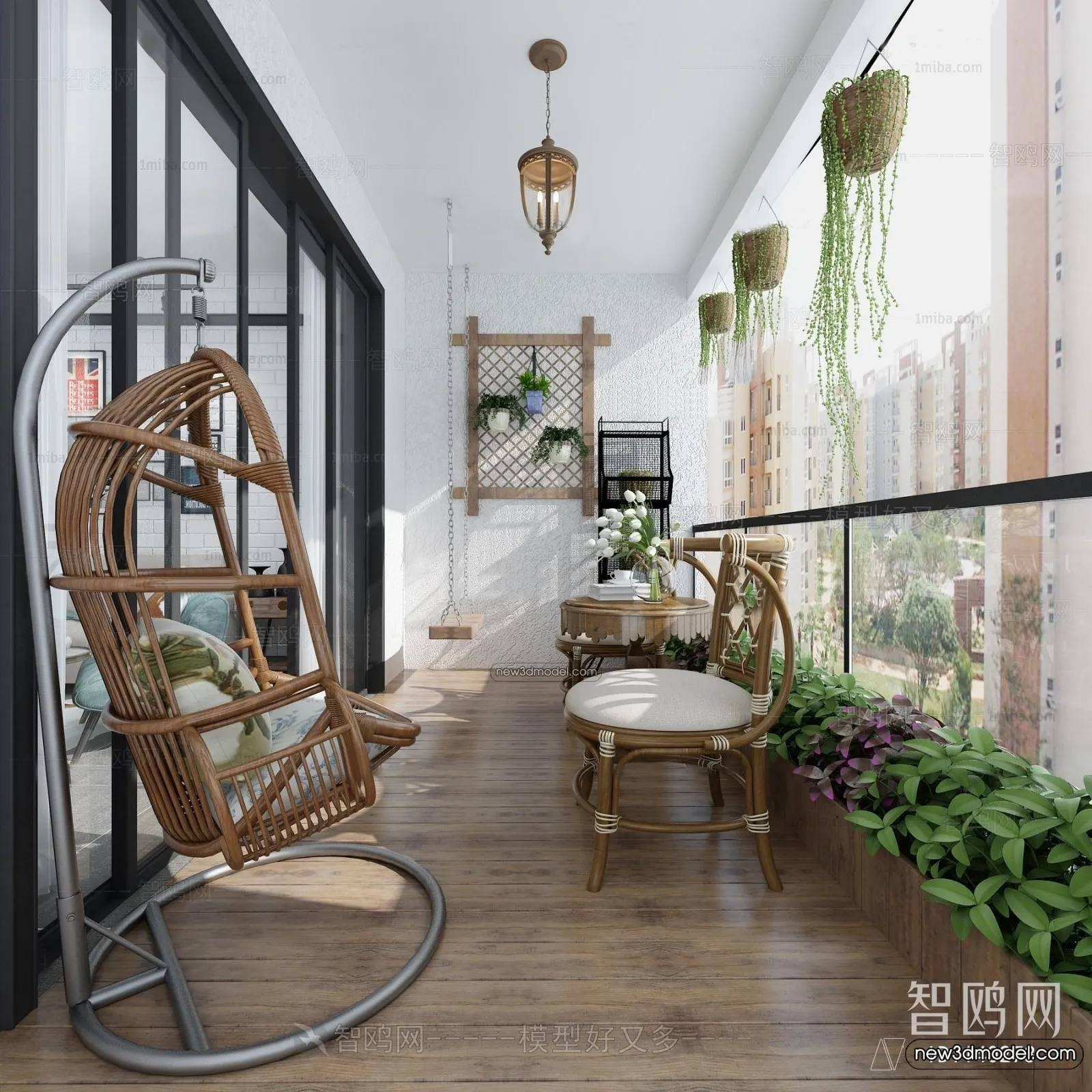 Balcony - 3D Interior Scene - 3D Models - 048