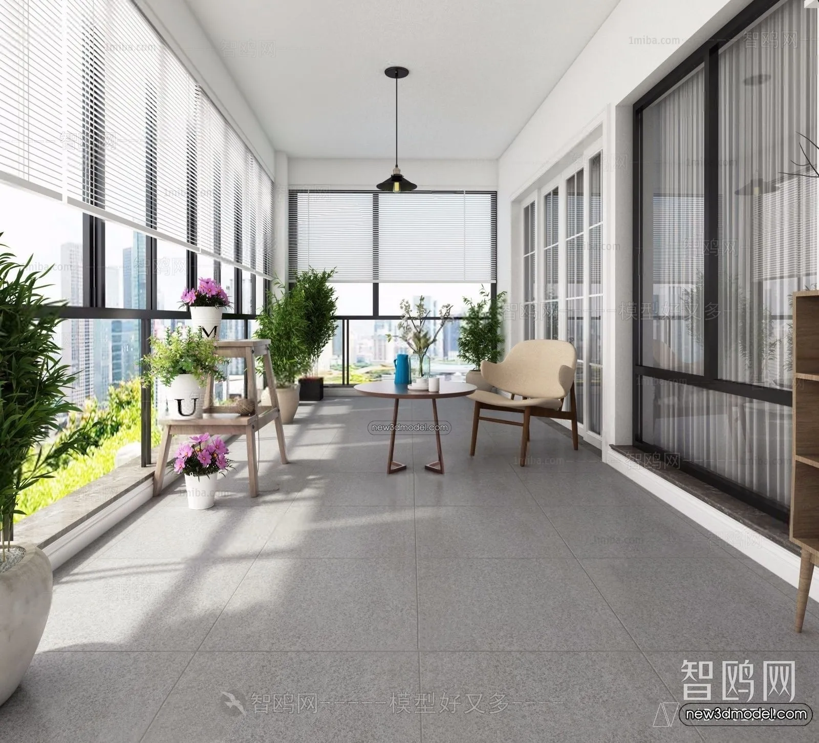 Balcony - 3D Interior Scene - 3D Models - 049