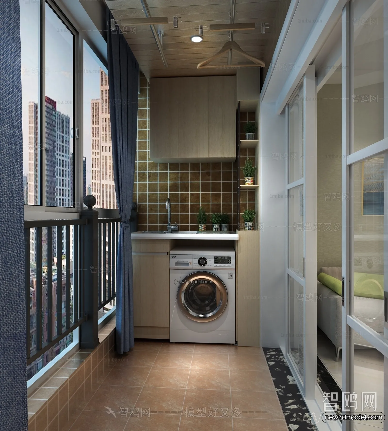 Balcony - 3D Interior Scene - 3D Models - 053