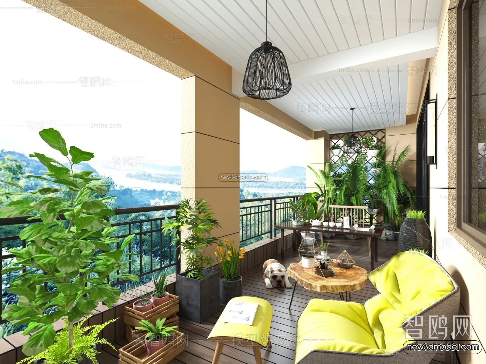 Balcony - 3D Interior Scene - 3D Models - 055