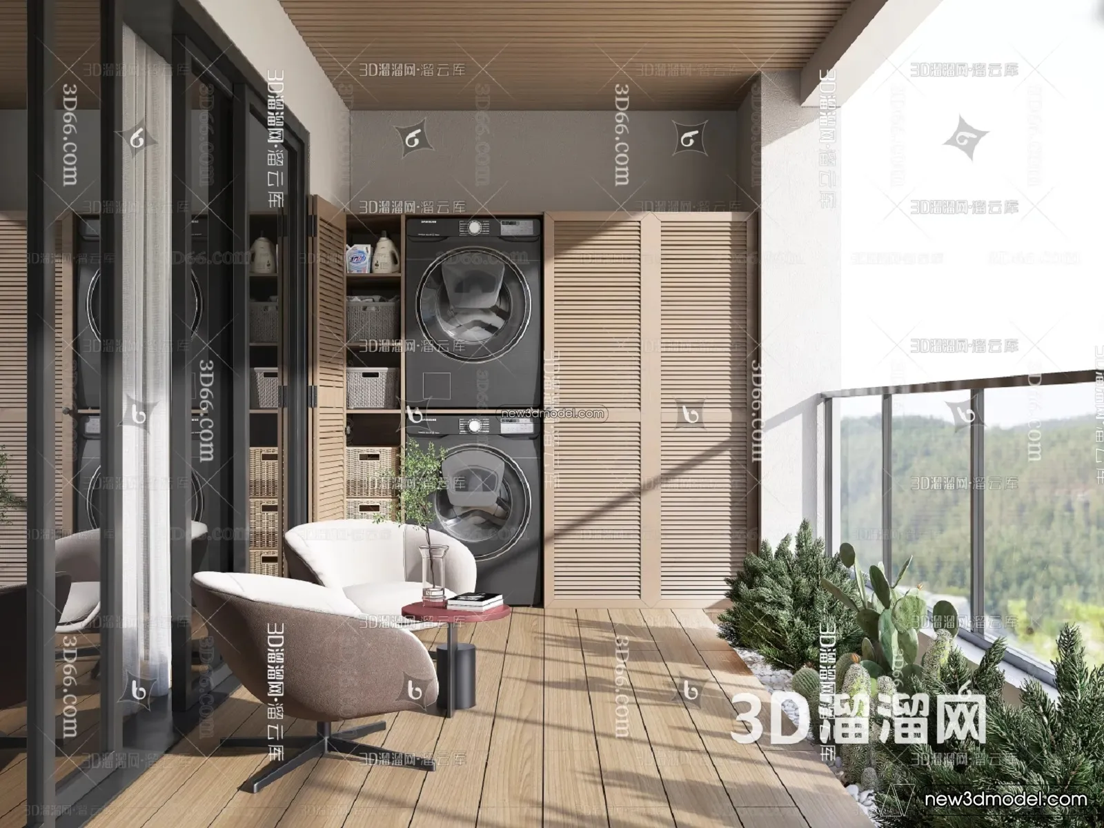 Balcony - 3D Interior Scene - 3D Models - 065