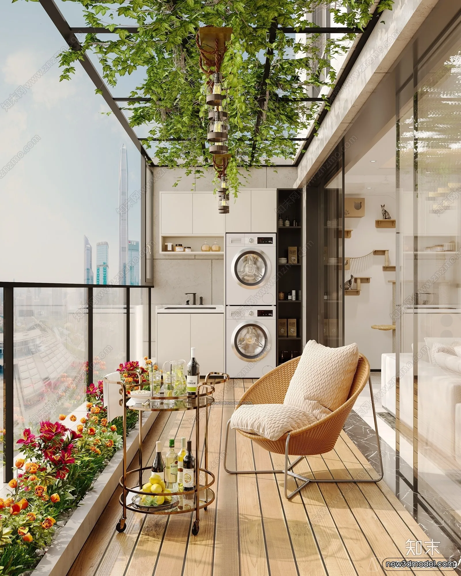 Balcony - 3D Interior Scene - 3D Models - 074