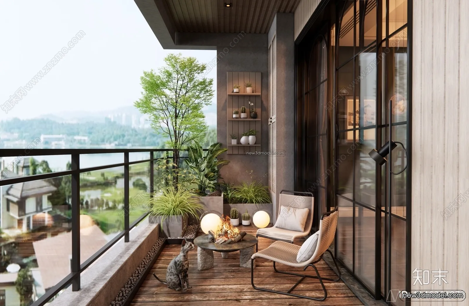 Balcony - 3D Interior Scene - 3D Models - 077