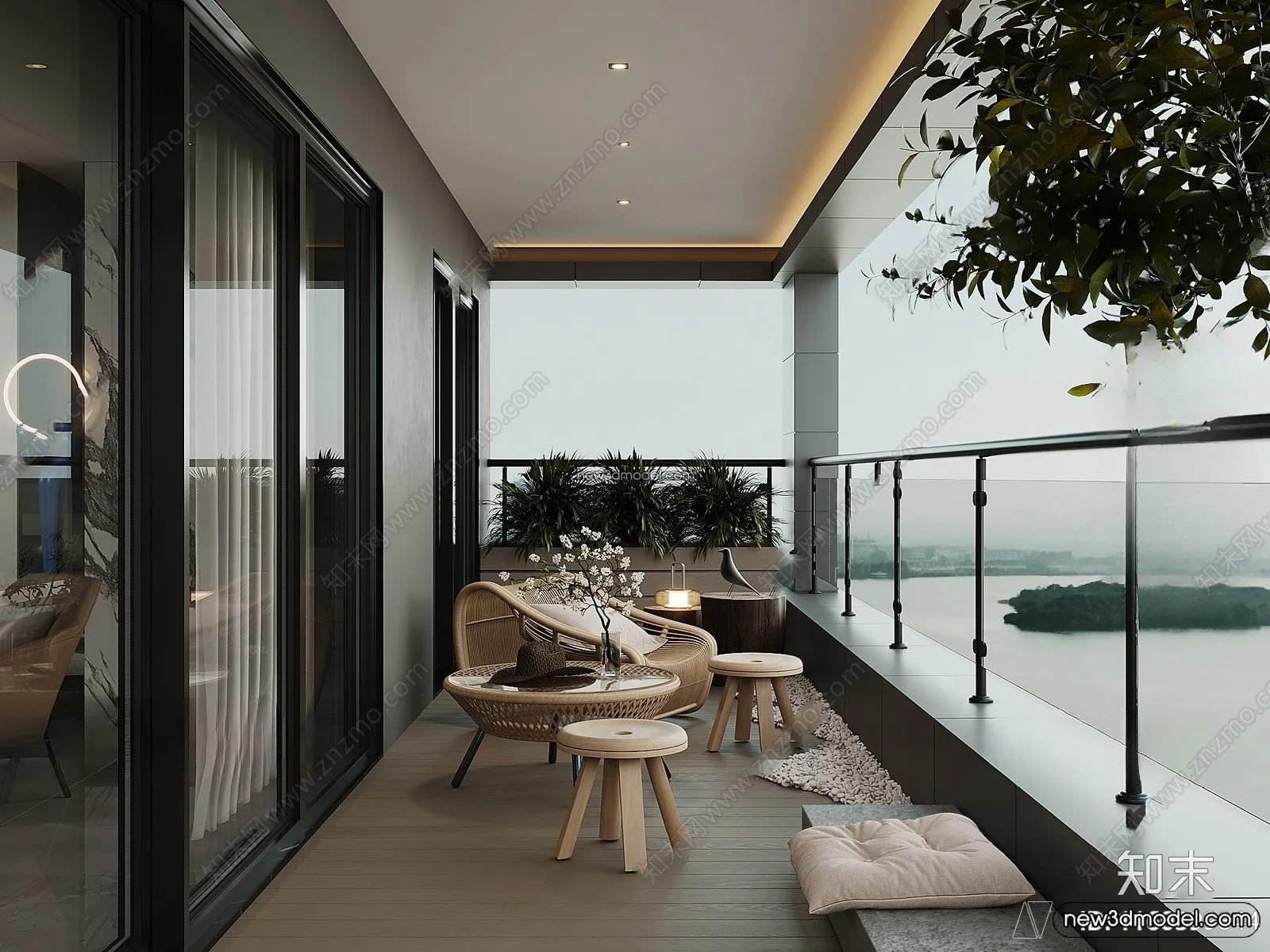 Balcony - 3D Interior Scene - 3D Models - 078