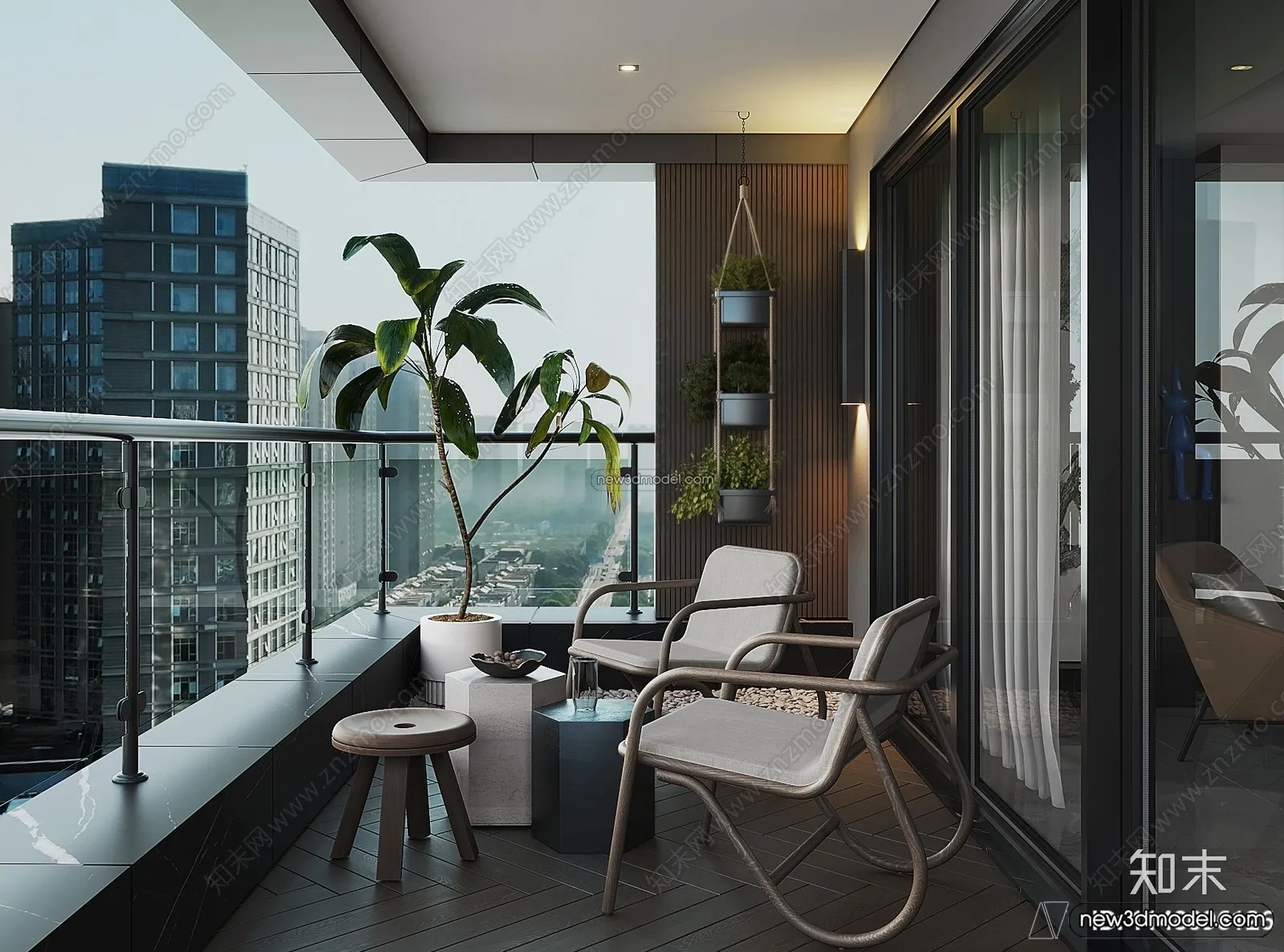 Balcony - 3D Interior Scene - 3D Models - 081